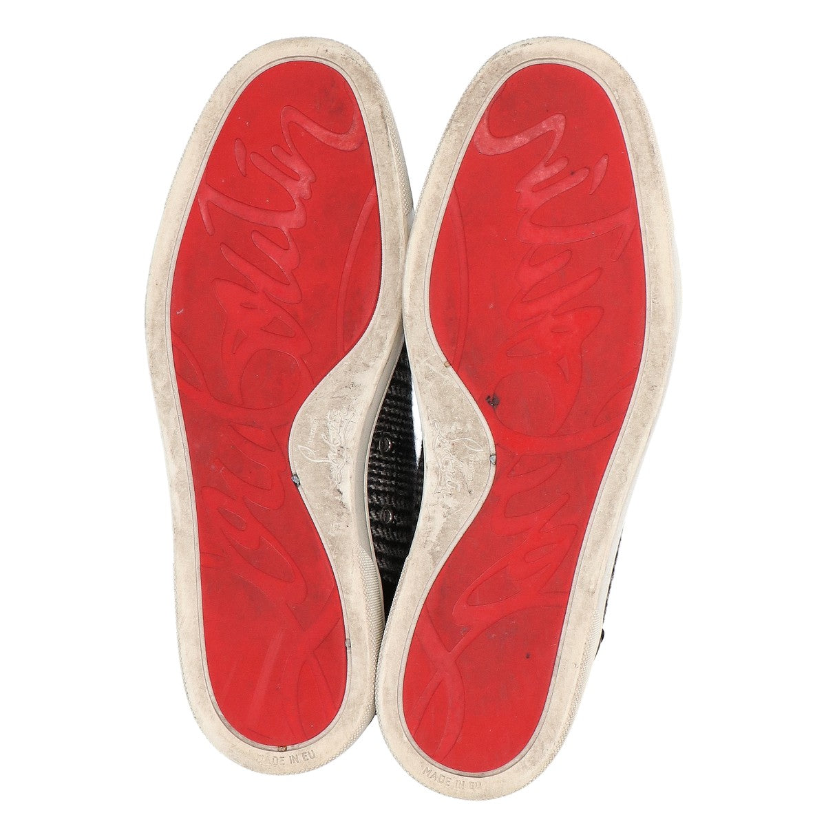 CHRISTIAN LOUBOUTIN クリスチャンルブタン チェック ウールｘスエードｘレザー ハイカットスニーカー シューズ