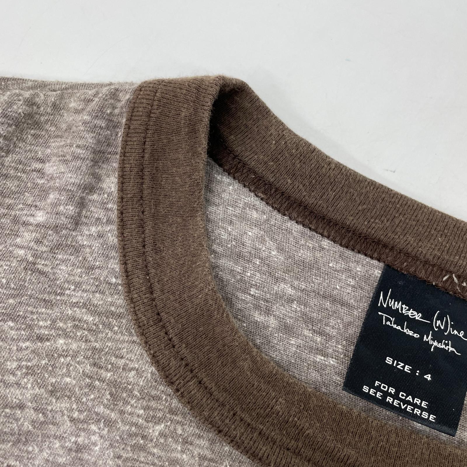 NUMBER (N)INE ナンバーナイン 03SS カート期 黒タグ ブラウン コットン ミラーTシャツ トップス