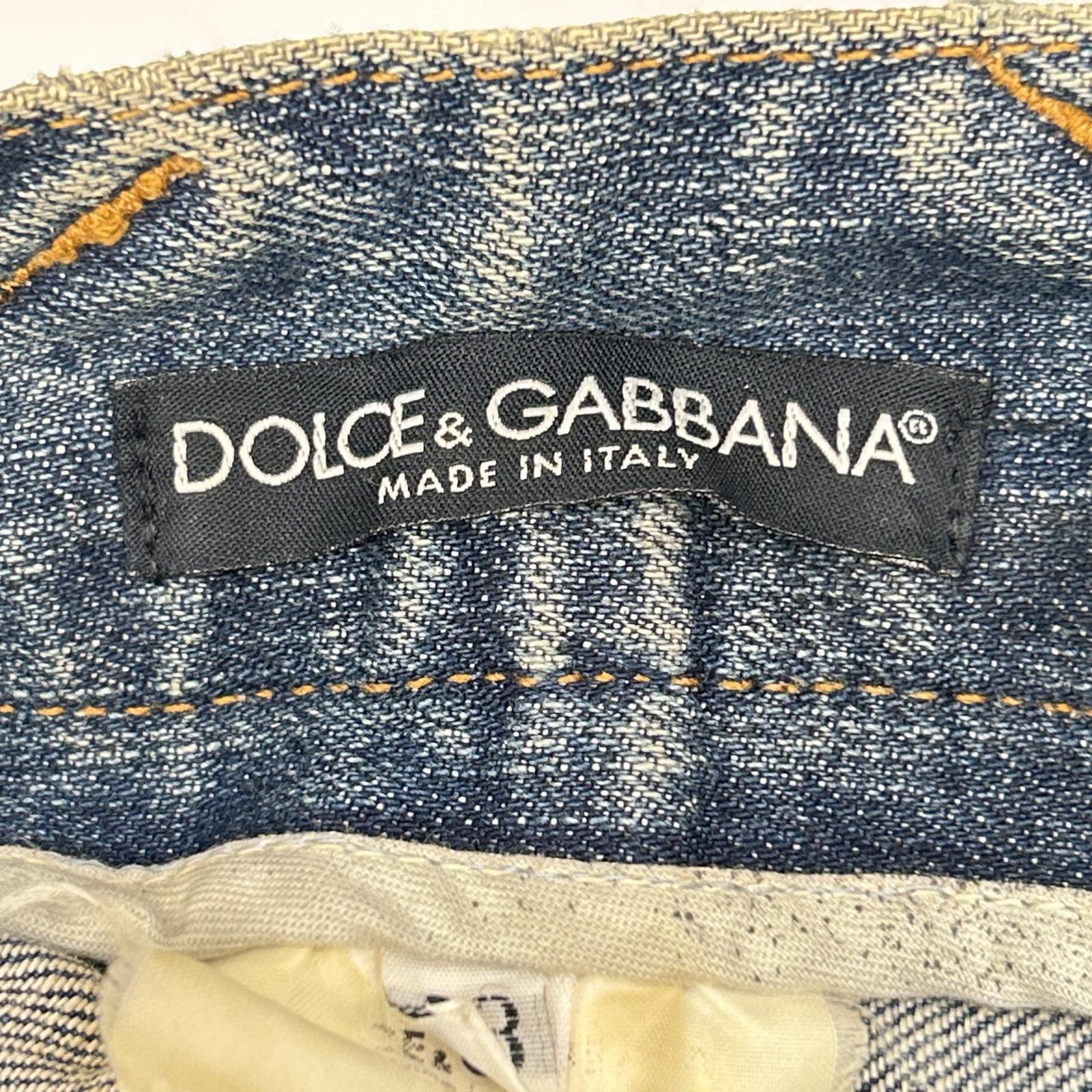 DOLCE&GABBANA ドルチェアンドガッバーナ ブラック サイドロゴライン パッチワークデニムパンツ ボトムス