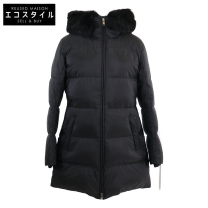 【日本正品】29E117 三角徽标带毛连帽羽绒服 40 女式