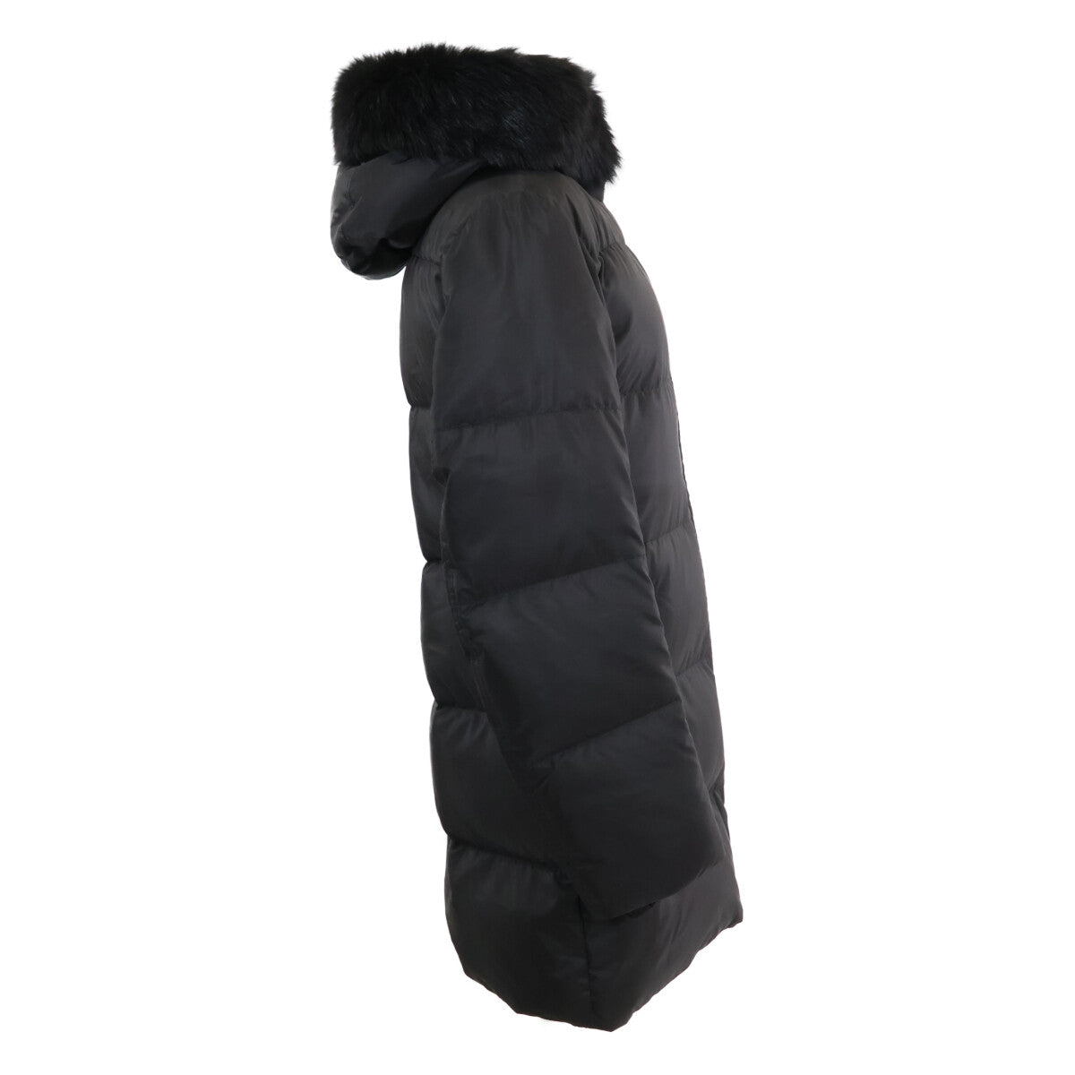 【日本正品】29E117 三角徽标带毛连帽羽绒服 40 女式