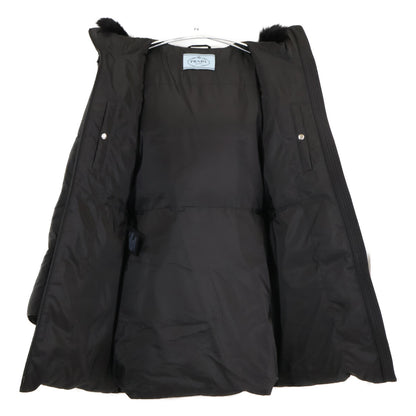 【日本正品】29E117 三角徽标带毛连帽羽绒服 40 女式