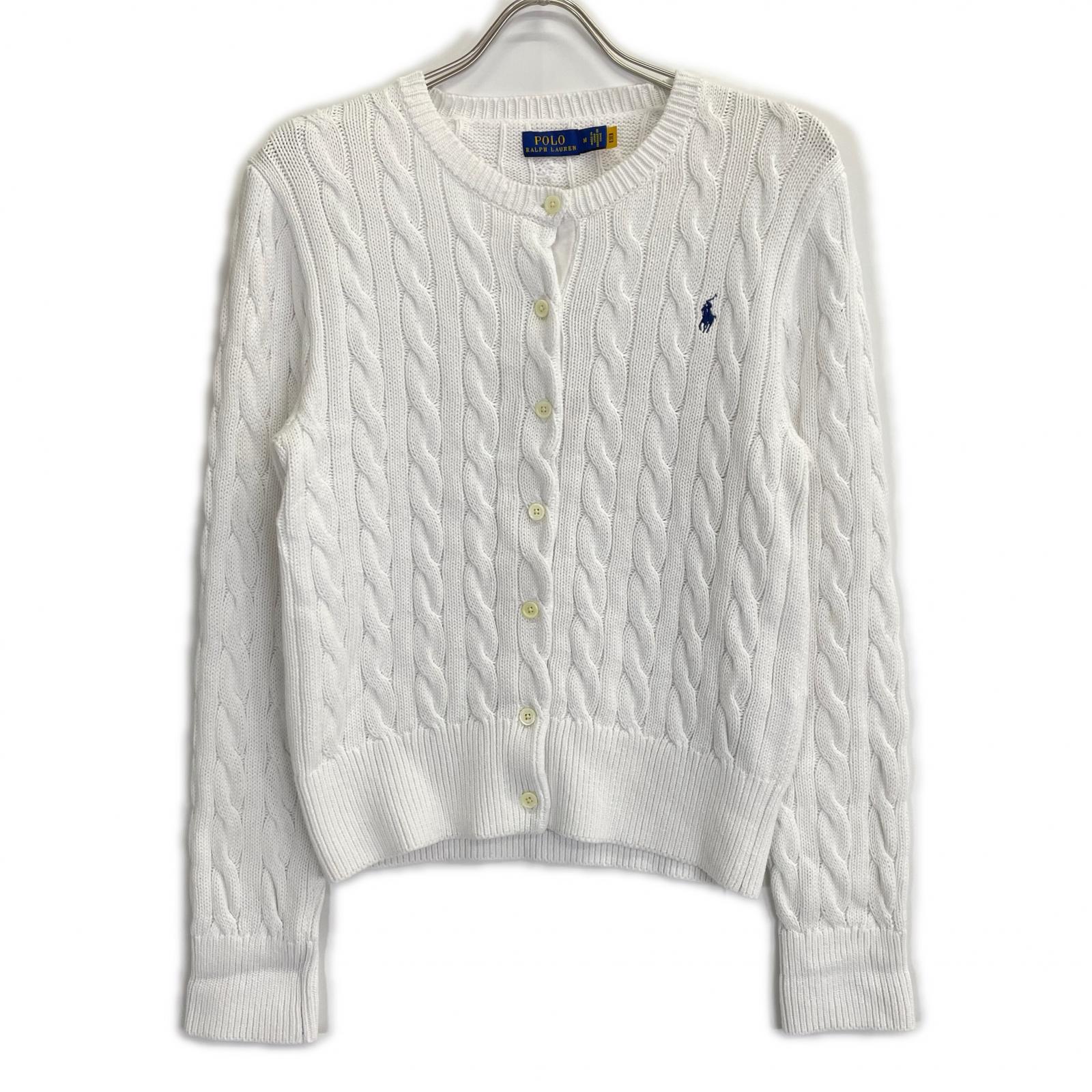 POLO RALPH LAUREN ポロ ラルフローレン RLMWB-GLC23 ホワイト コットン ケーブルニット カーディガン トップス