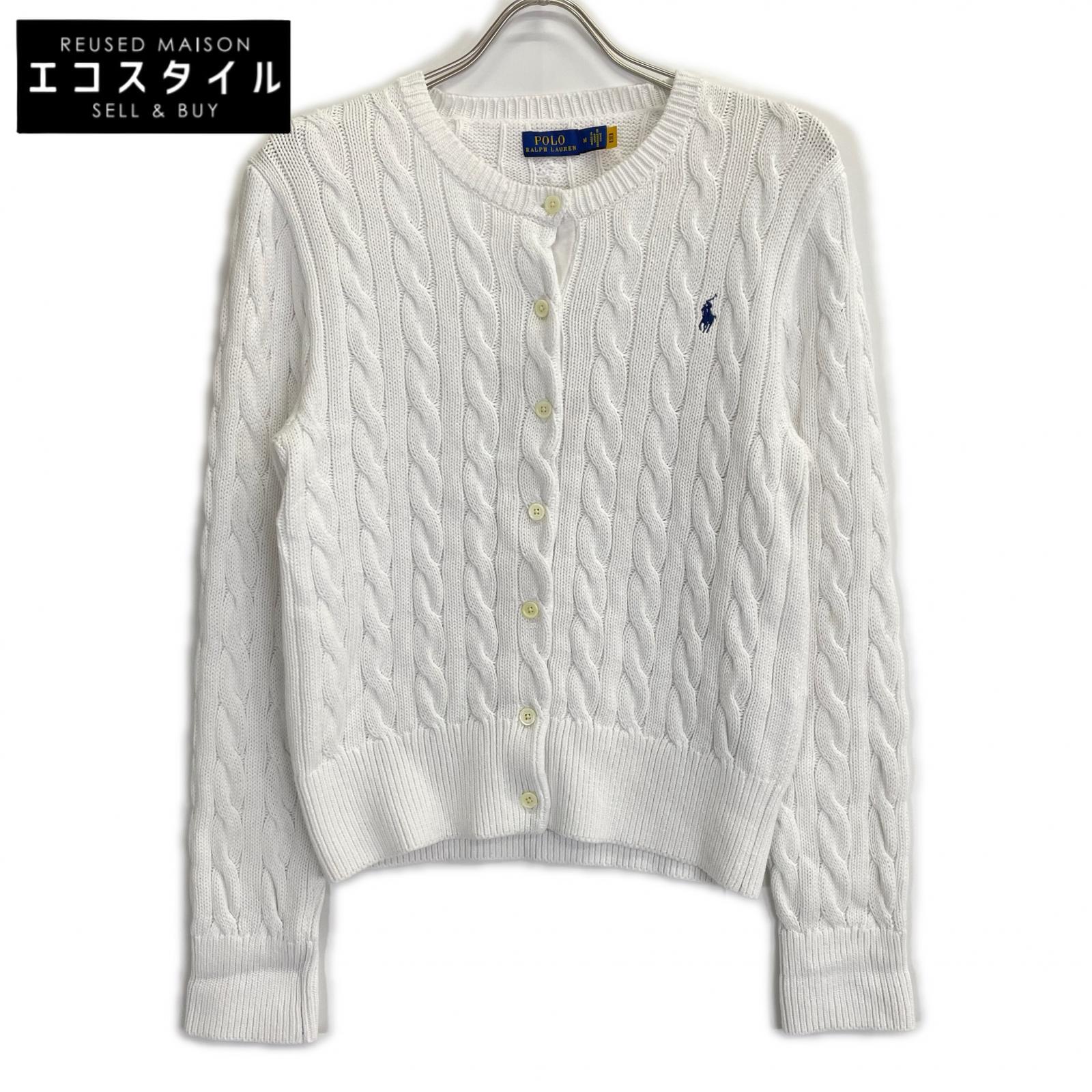 POLO RALPH LAUREN ポロ ラルフローレン RLMWB-GLC23 ホワイト コットン ケーブルニット カーディガン トップス