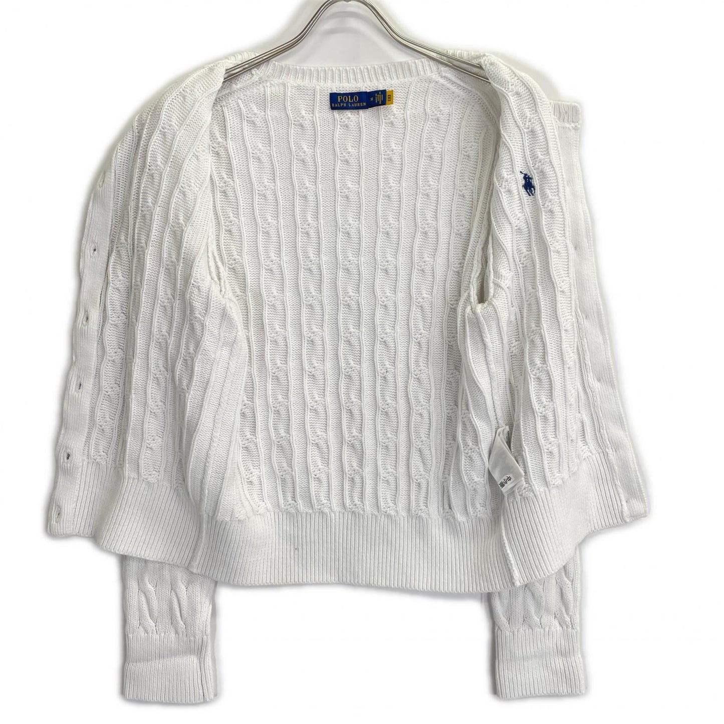 POLO RALPH LAUREN ポロ ラルフローレン RLMWB-GLC23 ホワイト コットン ケーブルニット カーディガン トップス