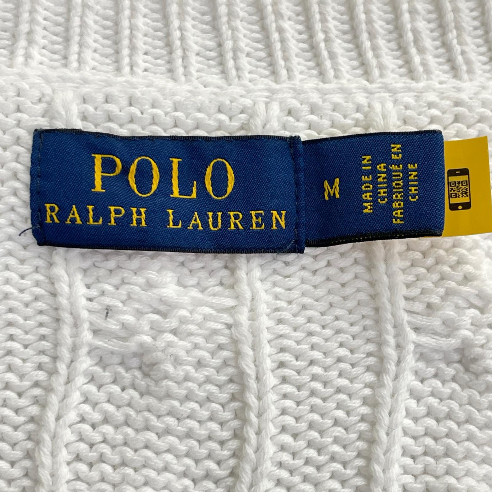 POLO RALPH LAUREN ポロ ラルフローレン RLMWB-GLC23 ホワイト コットン ケーブルニット カーディガン トップス