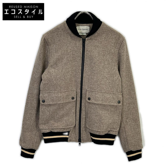 Beige Wool Zip Jacket Jacket 36 Men's