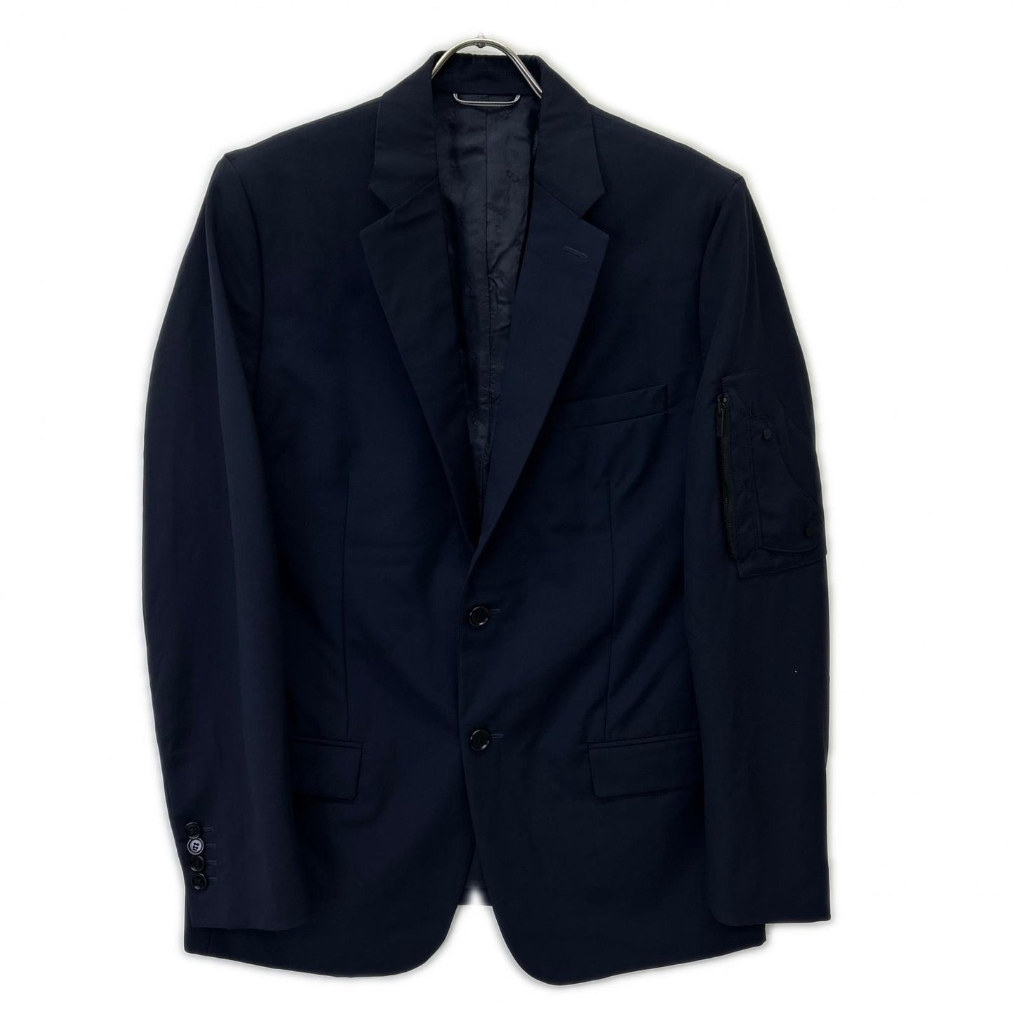 DIOR 013C217A3500 Navy 20SS Arm Saddle Pocket Wool Mohair 2B Tailored Jacket