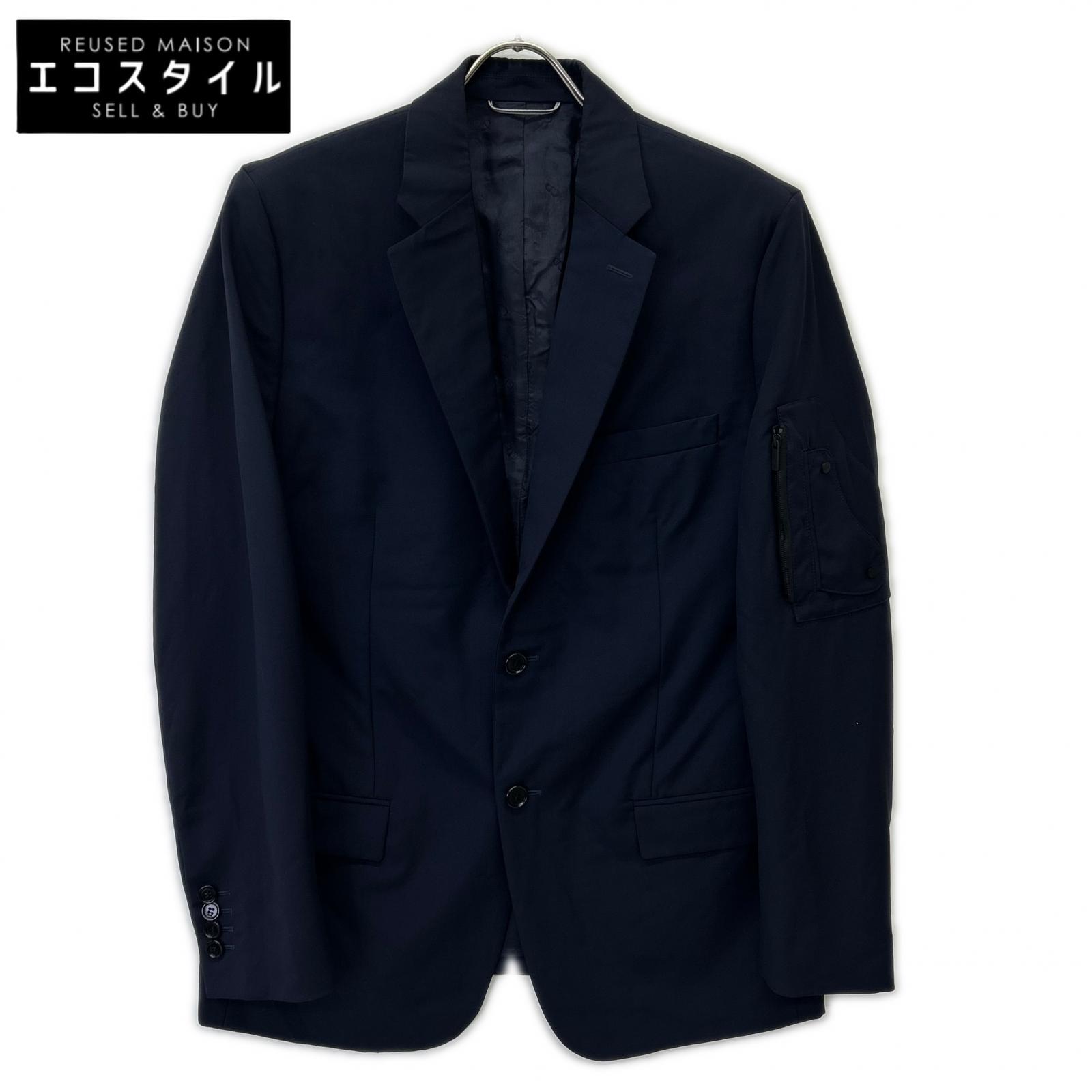 DIOR 013C217A3500 Navy 20SS Arm Saddle Pocket Wool Mohair 2B Tailored Jacket