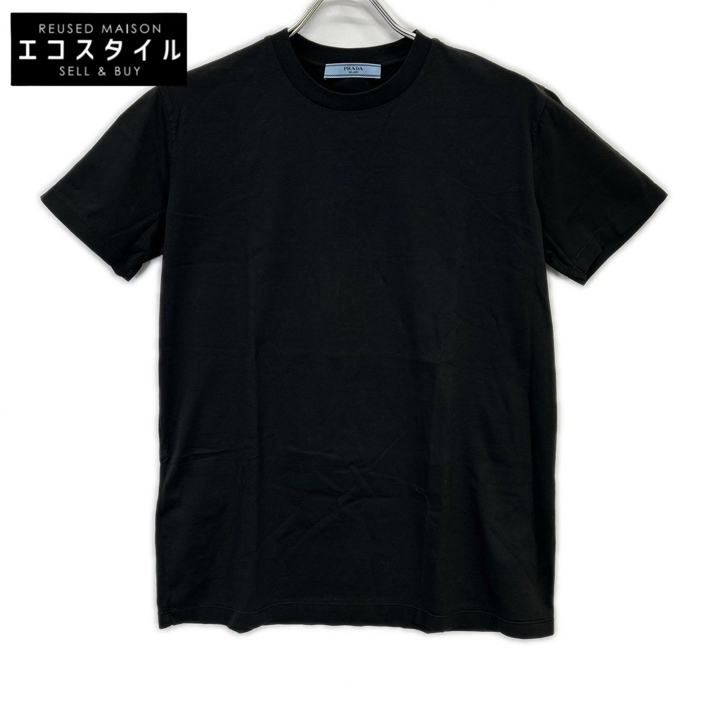 PRADA プラダ 19年製 135520 ブラック コットンTシャツ トップス