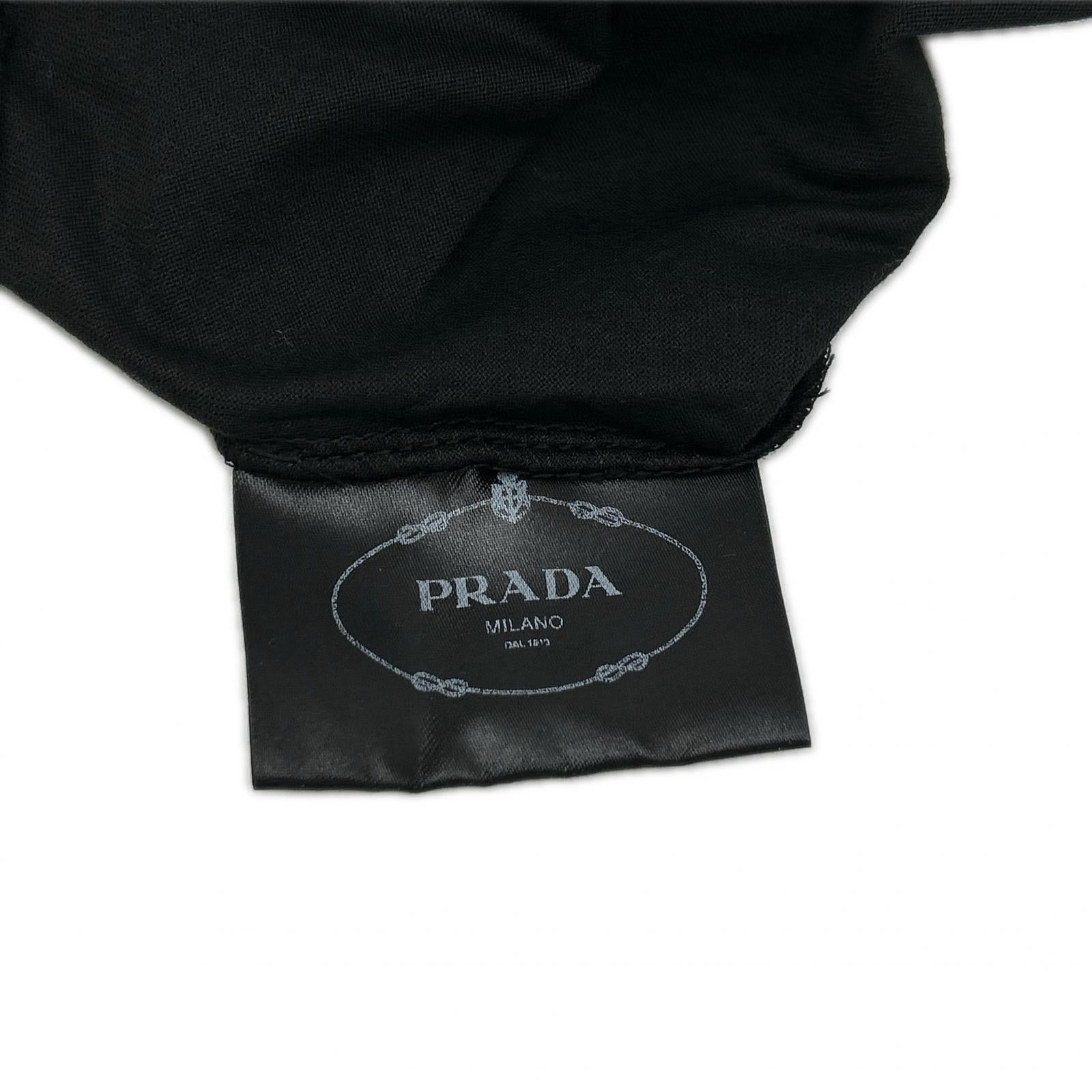 PRADA プラダ 19年製 135520 ブラック コットンTシャツ トップス
