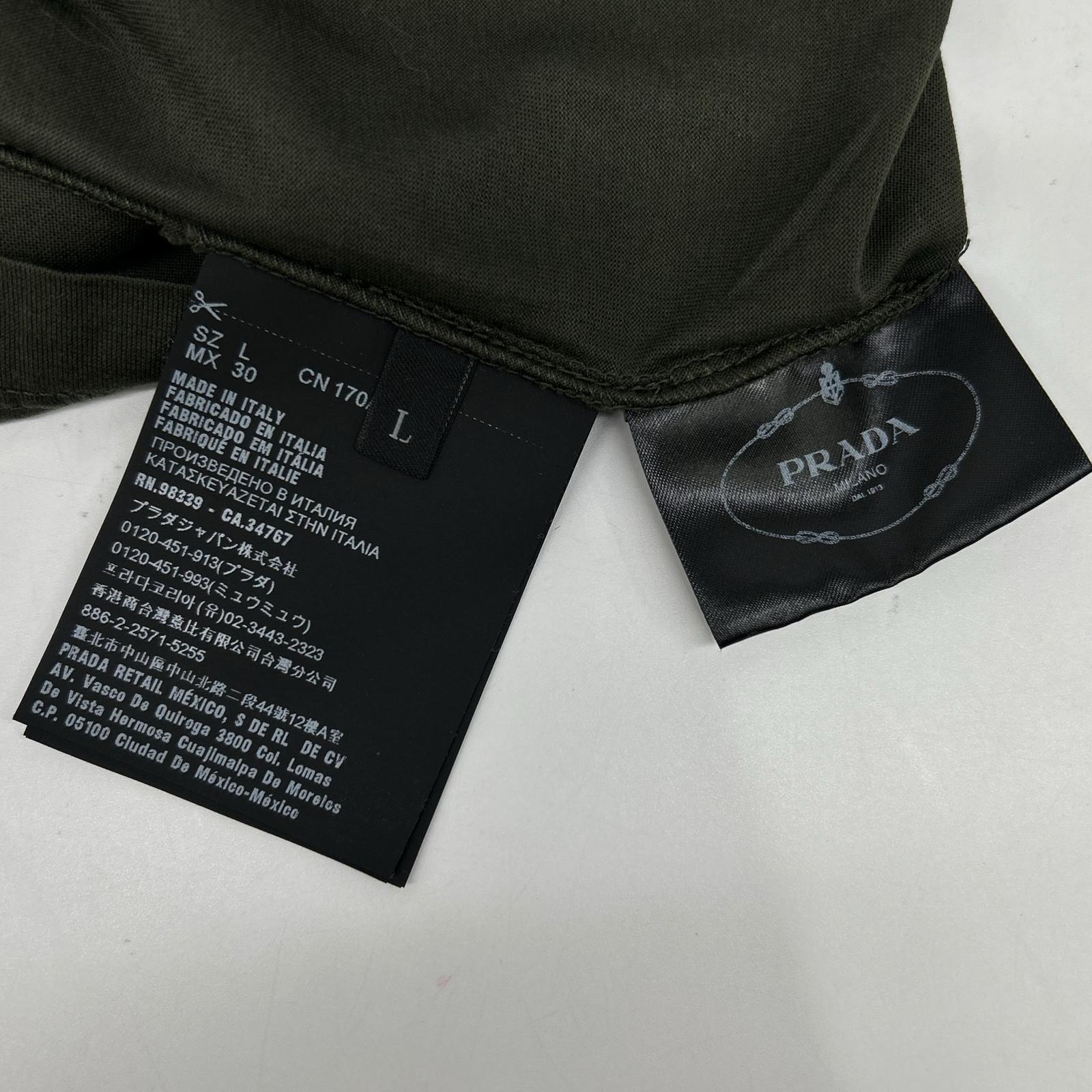 PRADA プラダ 19年製 135520 カーキ コットンTシャツ トップス