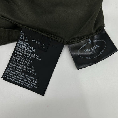 PRADA プラダ 19年製 135520 カーキ コットンTシャツ トップス