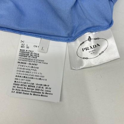PRADA 2019 Cotton T-shirt Light Blue 135520