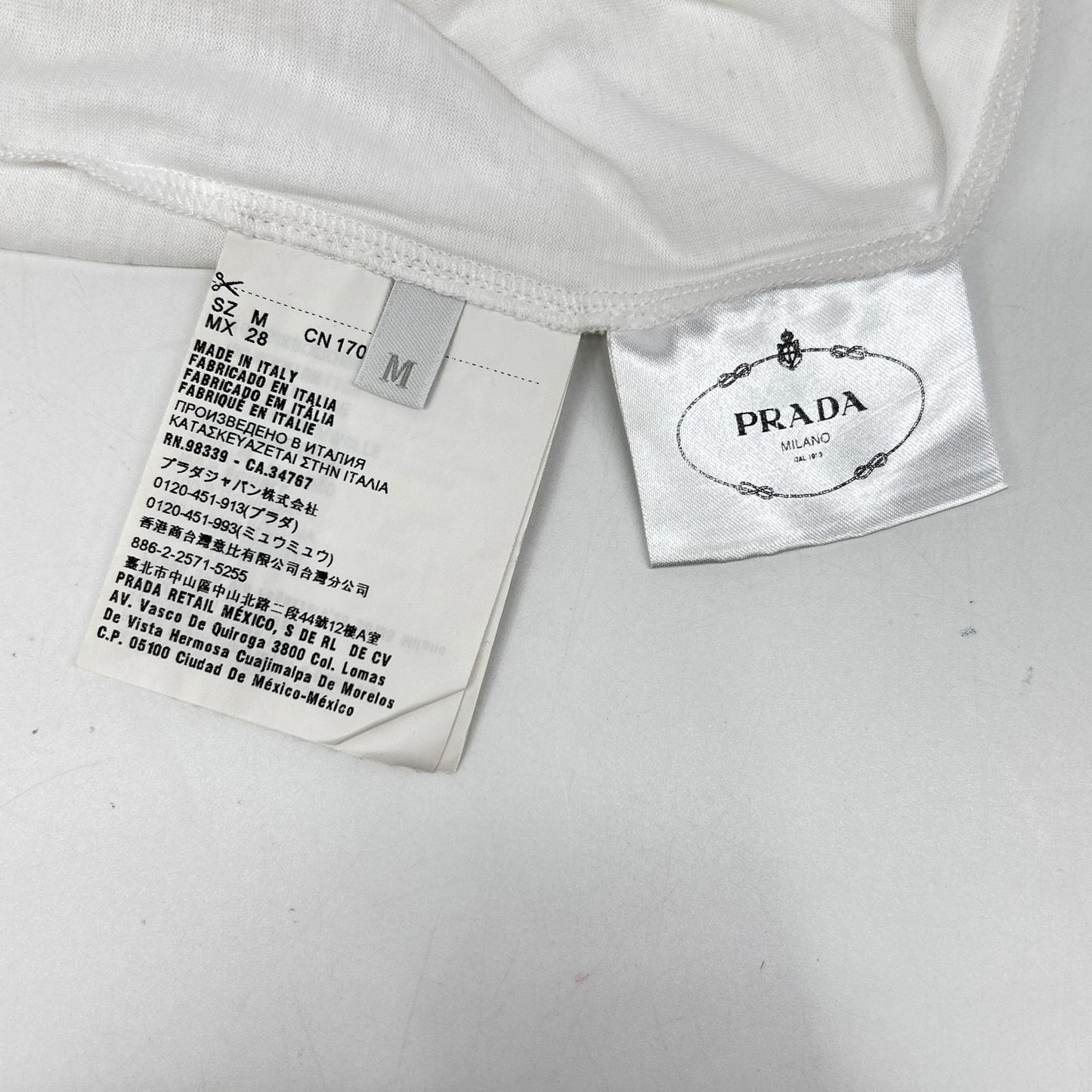 PRADA Prada 2018 White Cotton T-shirt Top