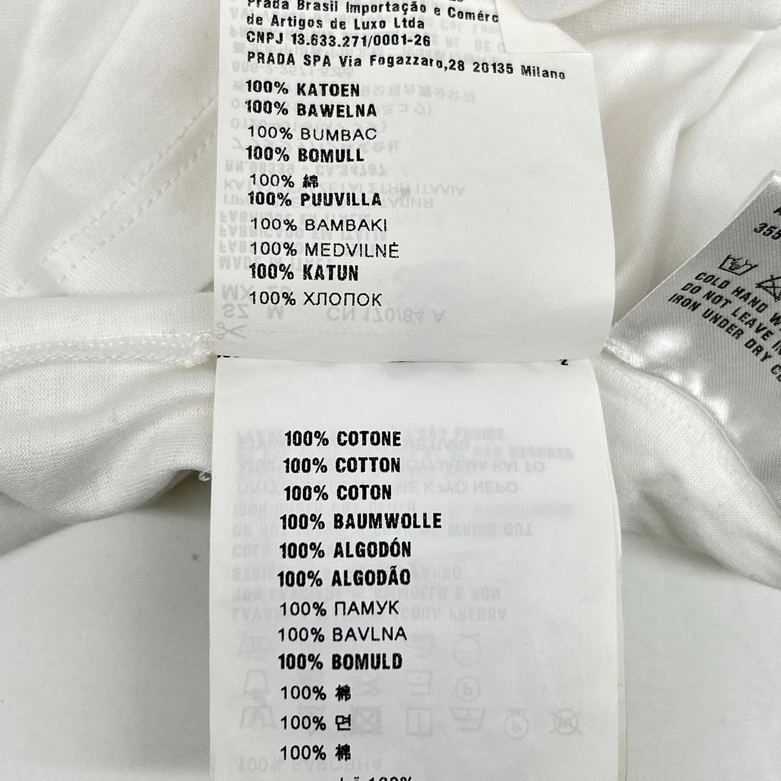 PRADA プラダ 18年製 35570 ホワイト コットン Tシャツ トップス
