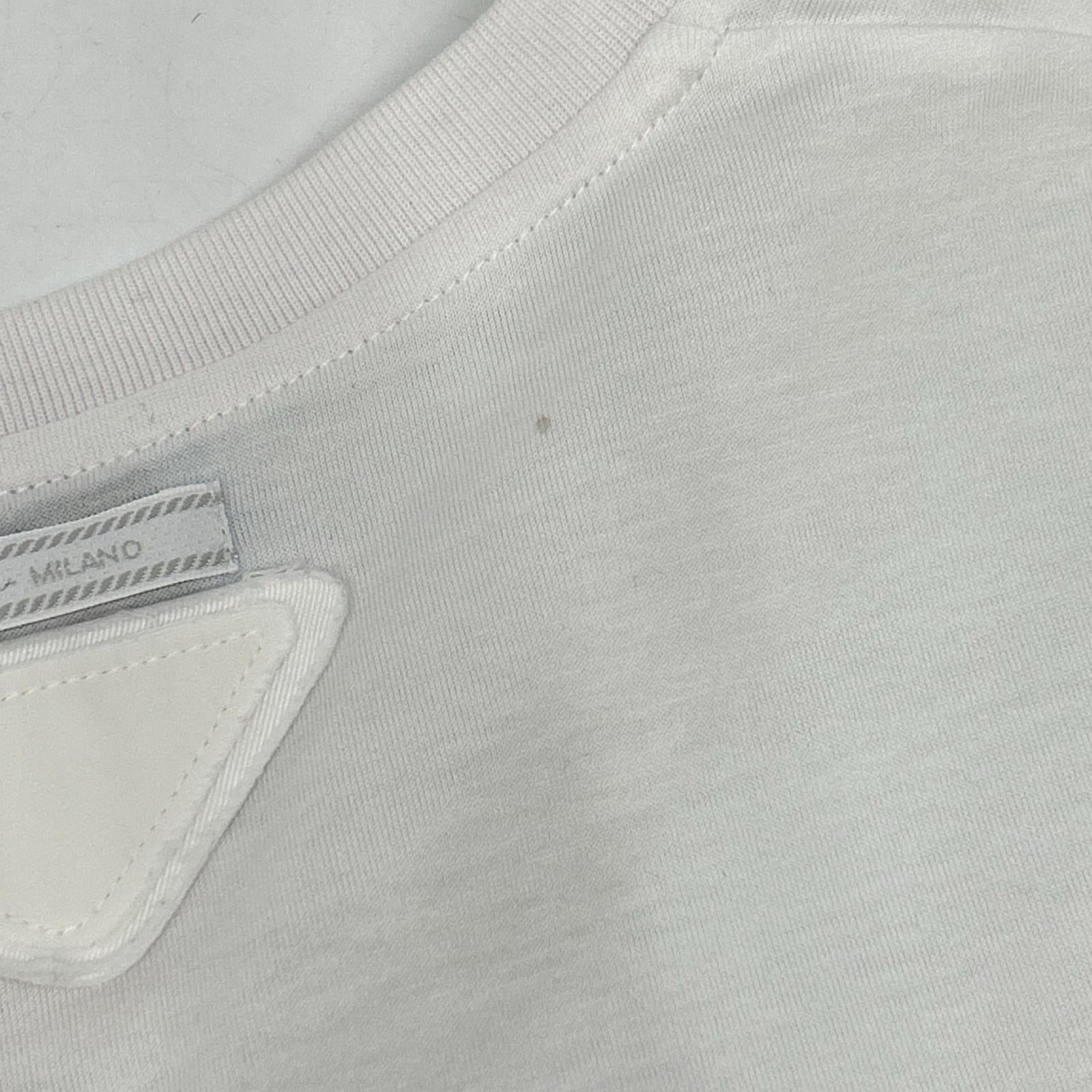 PRADA プラダ 18年製 35570 ホワイト コットン Tシャツ トップス