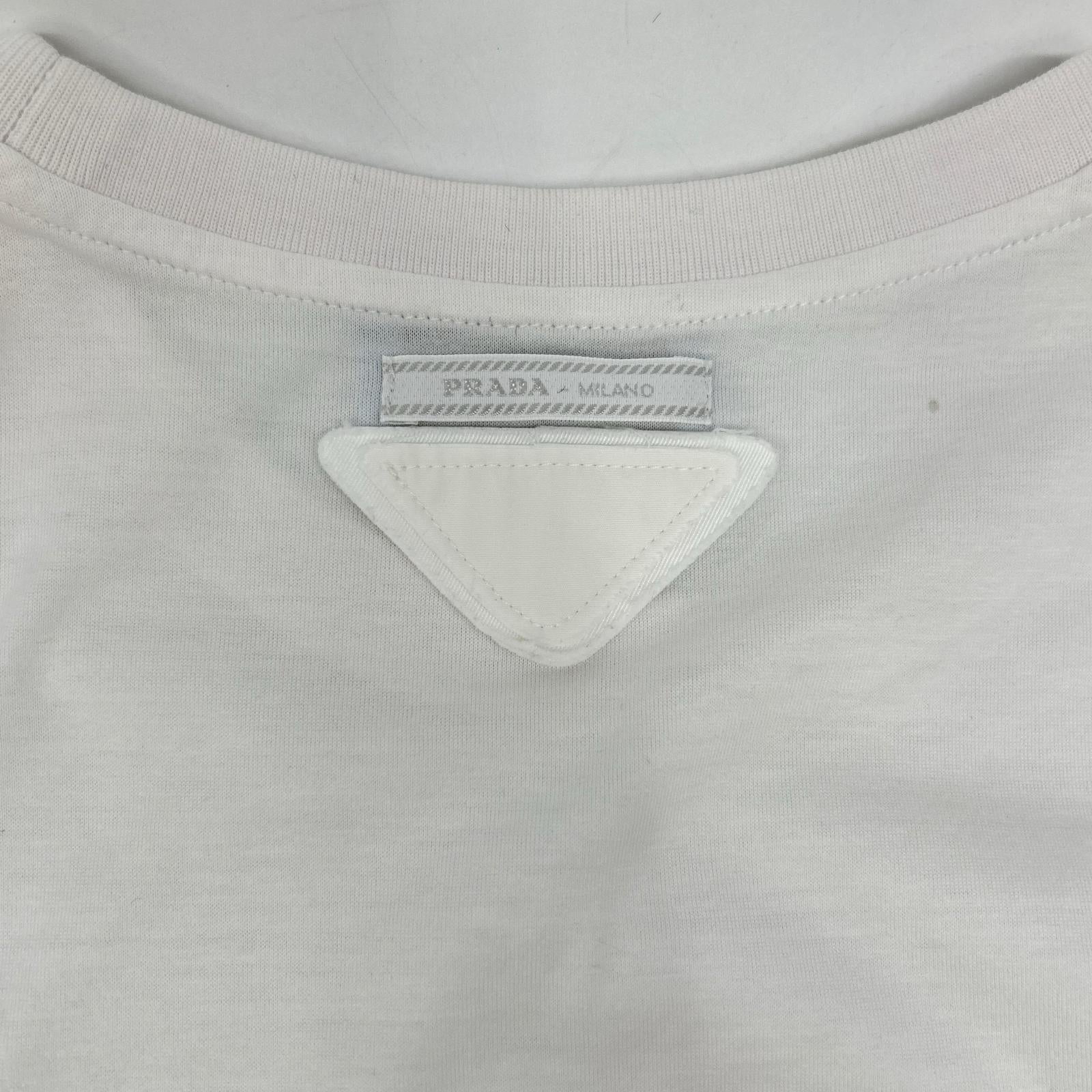 PRADA プラダ 18年製 35570 ホワイト コットン Tシャツ トップス