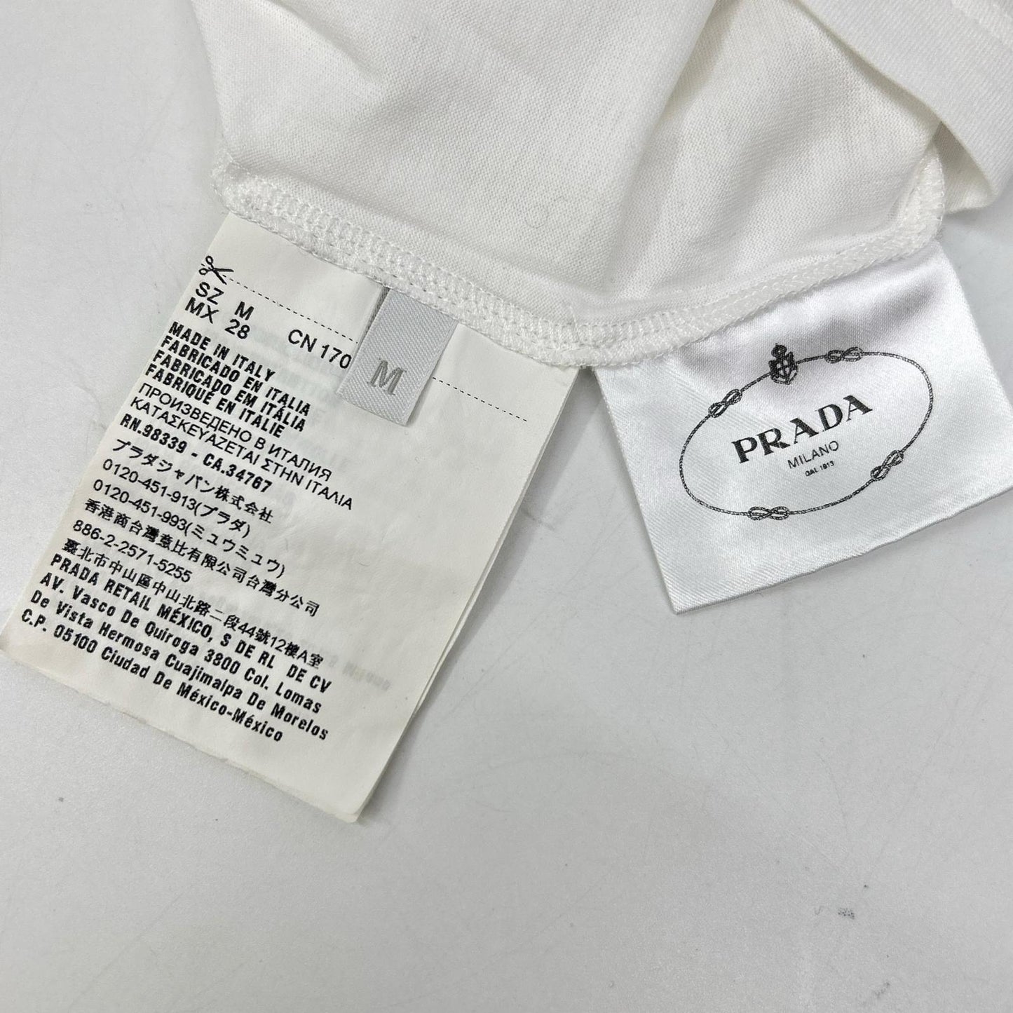 PRADA 普拉达 18年款 35570 白色 棉质 T恤 上衣