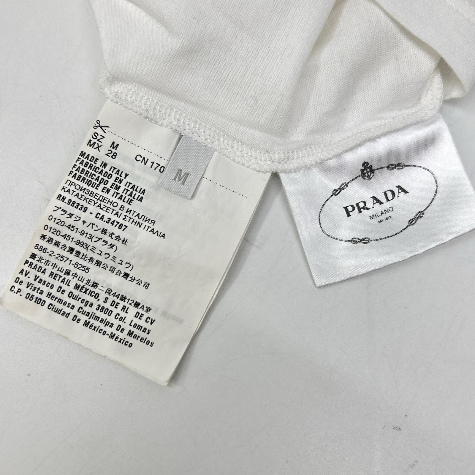 PRADA 普拉达 18年款 35570 白色 棉质 T恤 上衣