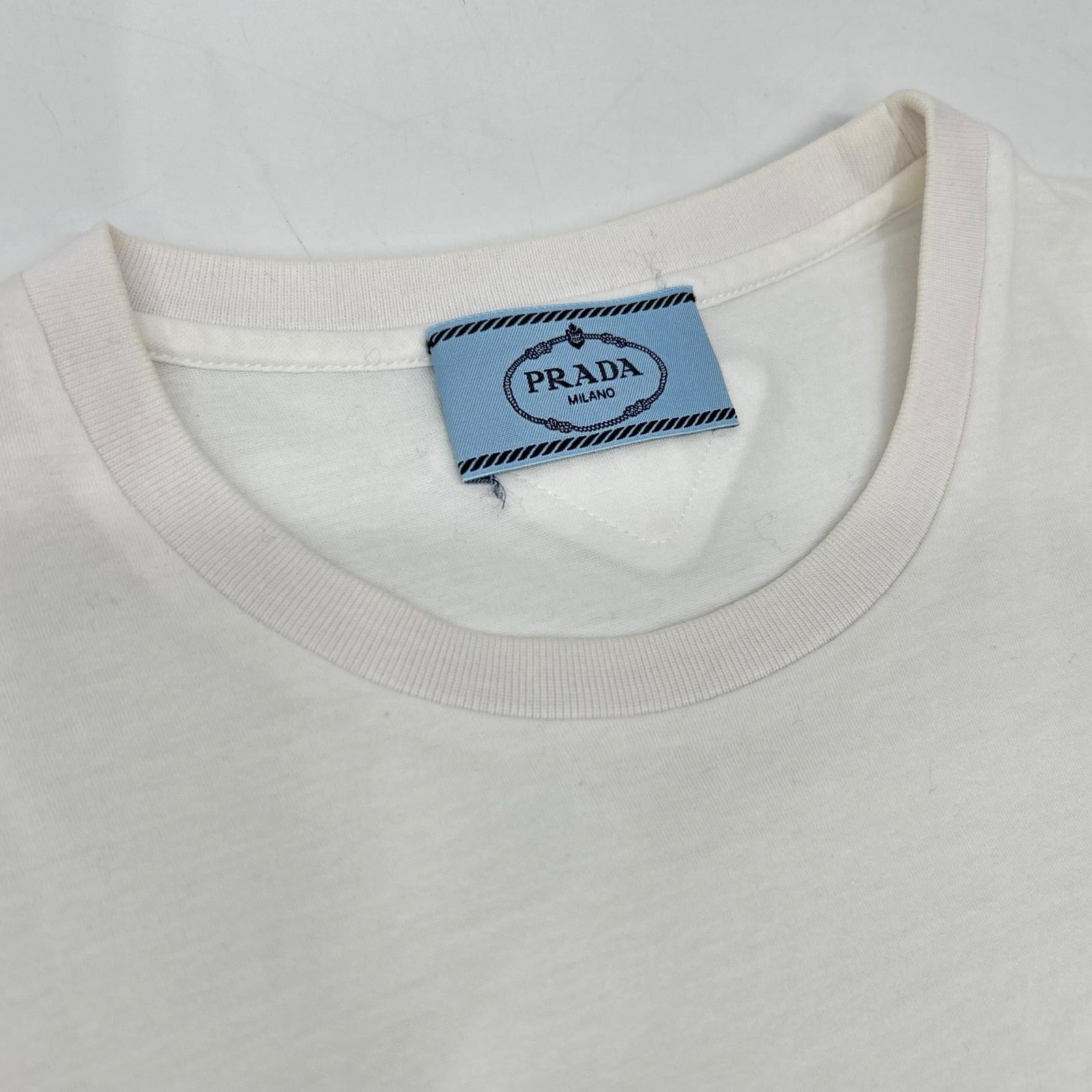 PRADA 普拉达 18年款 35570 白色 棉质 T恤 上衣