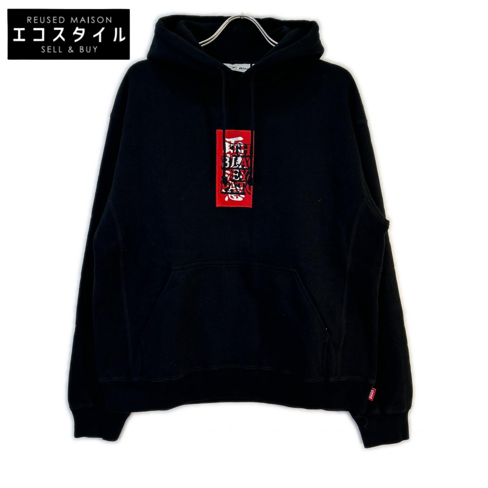 THE BLACK EYE PATCH ブラックアイパッチ ブラック 刺繍 取扱注意 LABEL HOODIE SWEATSHIRT パーカー トップス