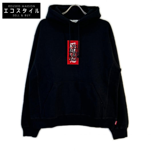 THE BLACK EYE PATCH ブラックアイパッチ ブラック 刺繍 取扱注意 LABEL HOODIE SWEATSHIRT パーカー トップス