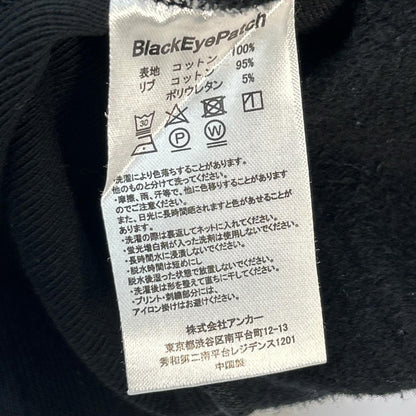 THE BLACK EYE PATCH ブラックアイパッチ ブラック 刺繍 取扱注意 LABEL HOODIE SWEATSHIRT パーカー トップス