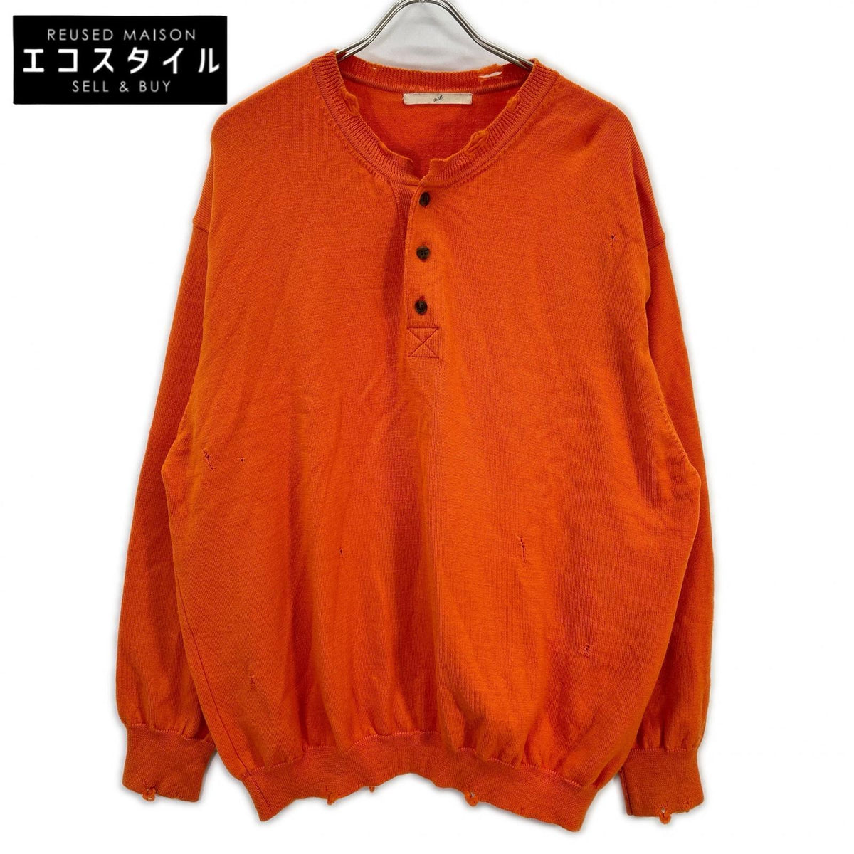 mill ミル オレンジ CRASH HENLEY NECK SWEATER ニット セーター トップス