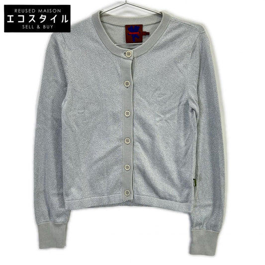 【HEAVEN BY MARC JACOBS】Silver Lame Knit Cardigan Top S Women's