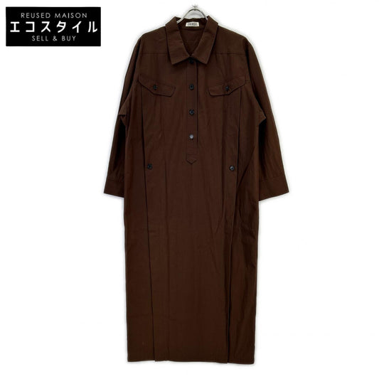 EMOELLE エモエレ 25SS ブラウン ミリタリー シャツ ワンピース ワンピース