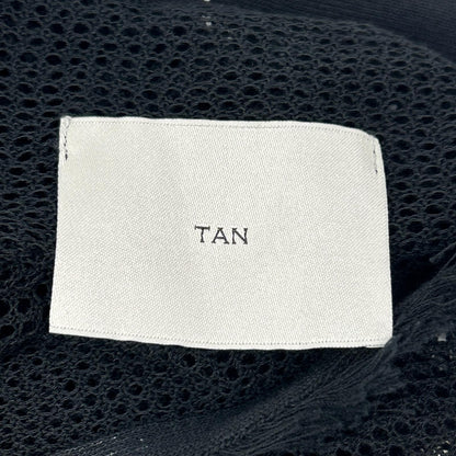 TN19SS025 ﾌﾞﾗｯｸ ﾛﾝｸﾞﾆｯﾄ ﾒｯｼｭ ﾜﾝﾋﾟｰｽ ワンピース レディース