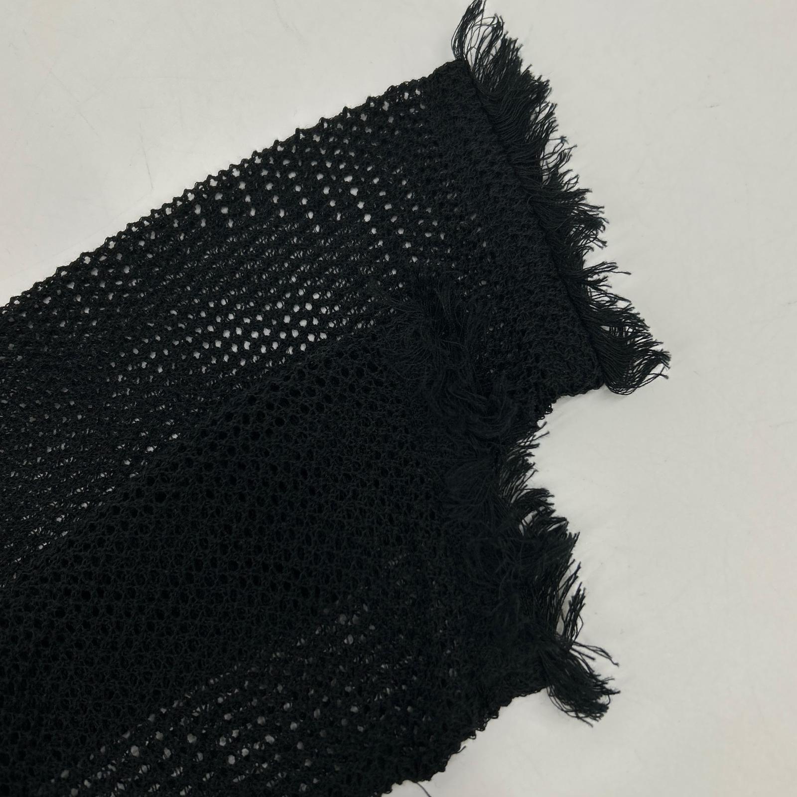 TN19SS025 ﾌﾞﾗｯｸ ﾛﾝｸﾞﾆｯﾄ ﾒｯｼｭ ﾜﾝﾋﾟｰｽ ワンピース レディース