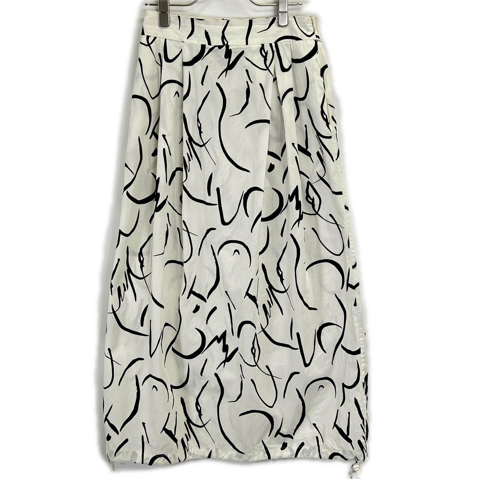 Missing You Already ミッシングユーオールレディ MYA22SS-SK01-1 ホワイト 総柄 PRINT DRAWSTRING SKIRT スカート