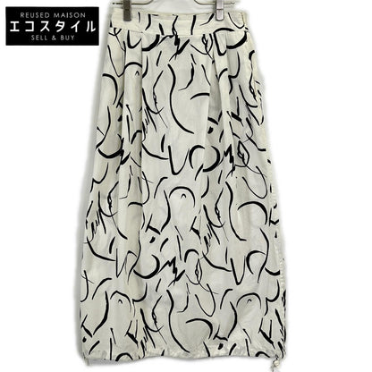 MYA22SS-SK01-1 ﾎﾜｲﾄ 総柄 PRINT DRAWSTRING SKIRT スカート S-M レディース