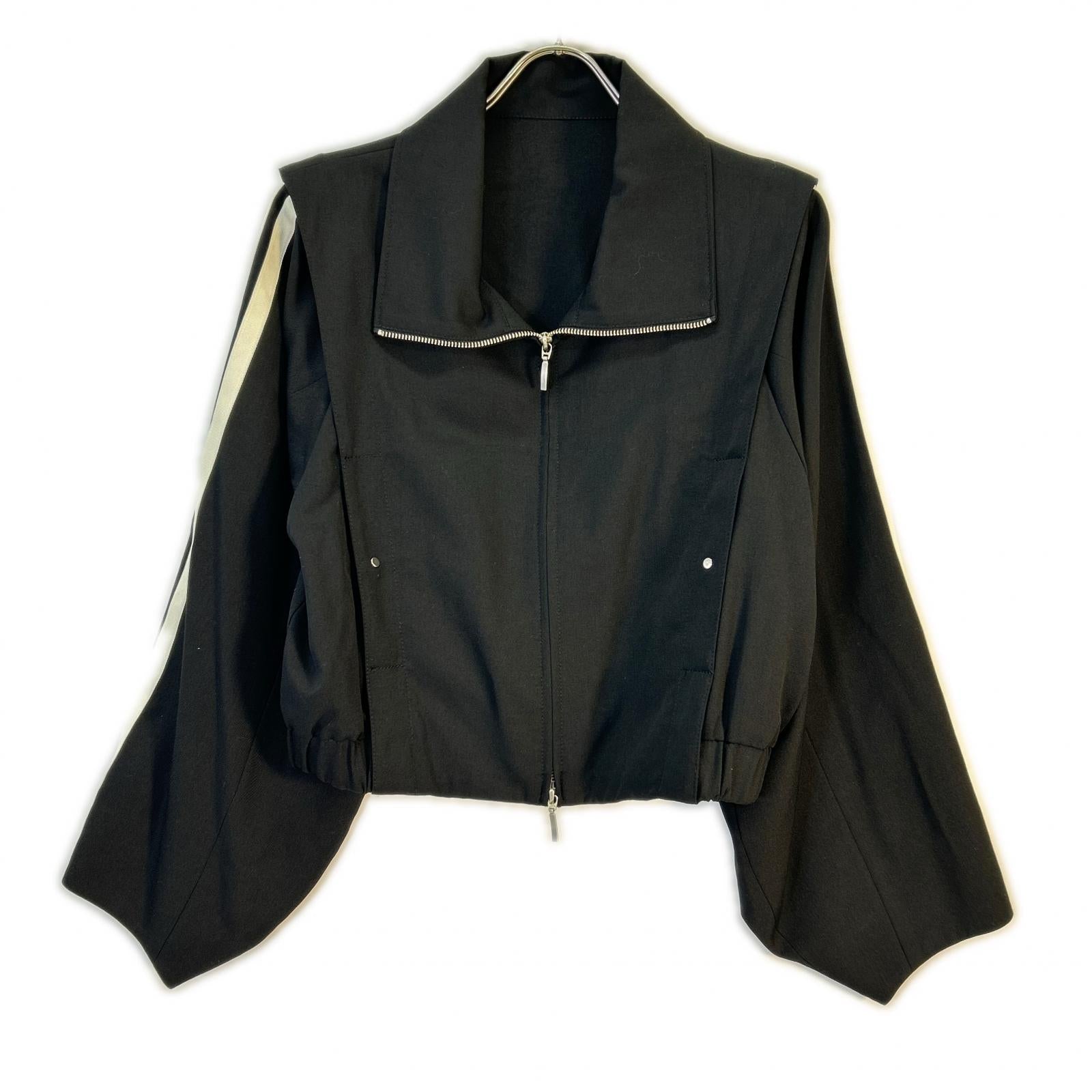 Adam et Rope アダムエロペ 24SS ブラック サイドラインブルゾン ジャケット