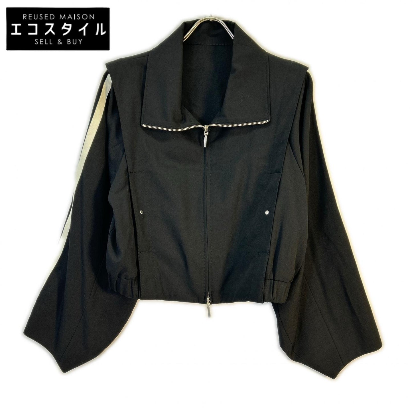 Adam et Rope アダムエロペ 24SS ブラック サイドラインブルゾン ジャケット