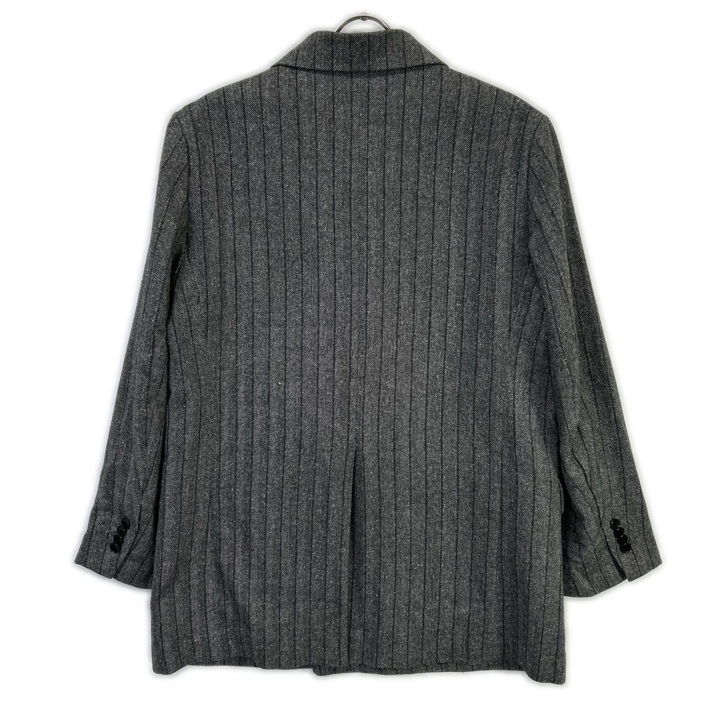 25AW GAL25030 GRAY Double-breasted Tweed & Check Jacket 38 Ladies