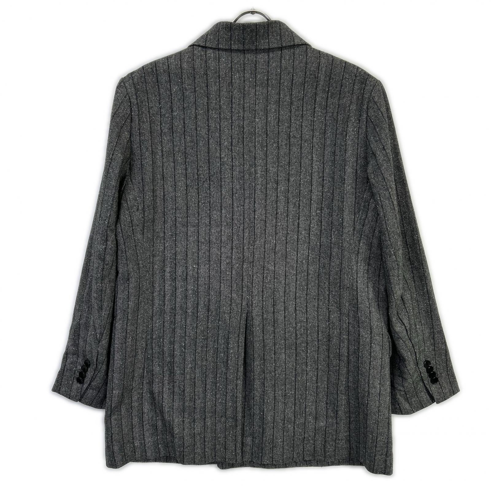 25AW GAL25030 GRAY Double-breasted Tweed & Check Jacket 38 Ladies