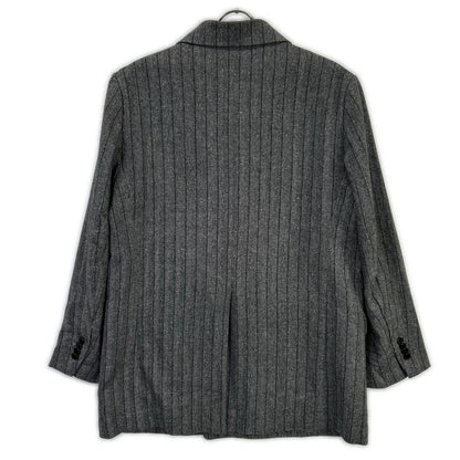 25AW GAL25030 GRAY Double-breasted Tweed & Check Jacket 38 Ladies