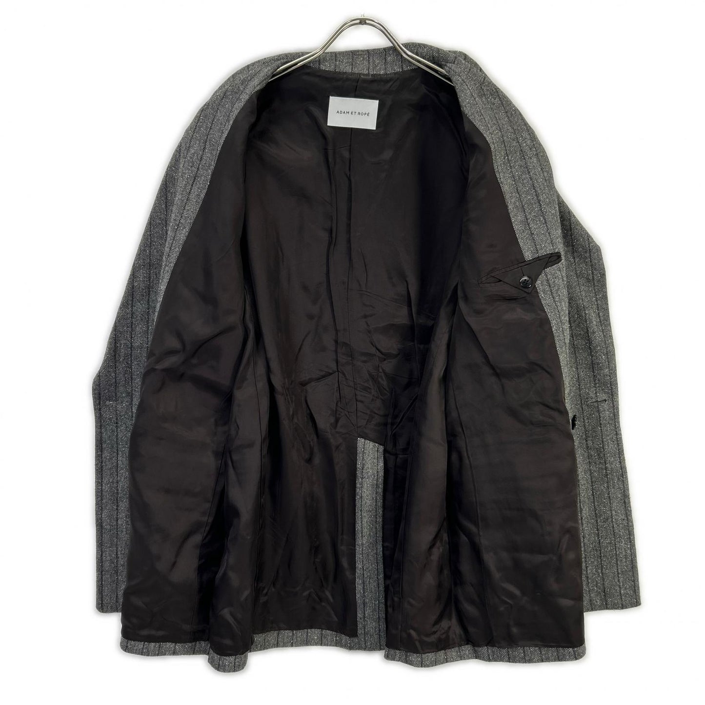 25AW GAL25030 GRAY Double-breasted Tweed & Check Jacket 38 Ladies