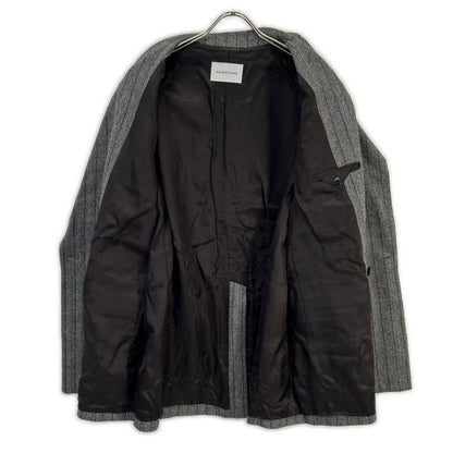 25AW GAL25030 GRAY Double-breasted Tweed & Check Jacket 38 Ladies