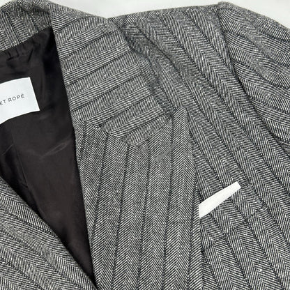 25AW GAL25030 GRAY Double-breasted Tweed & Check Jacket 38 Ladies