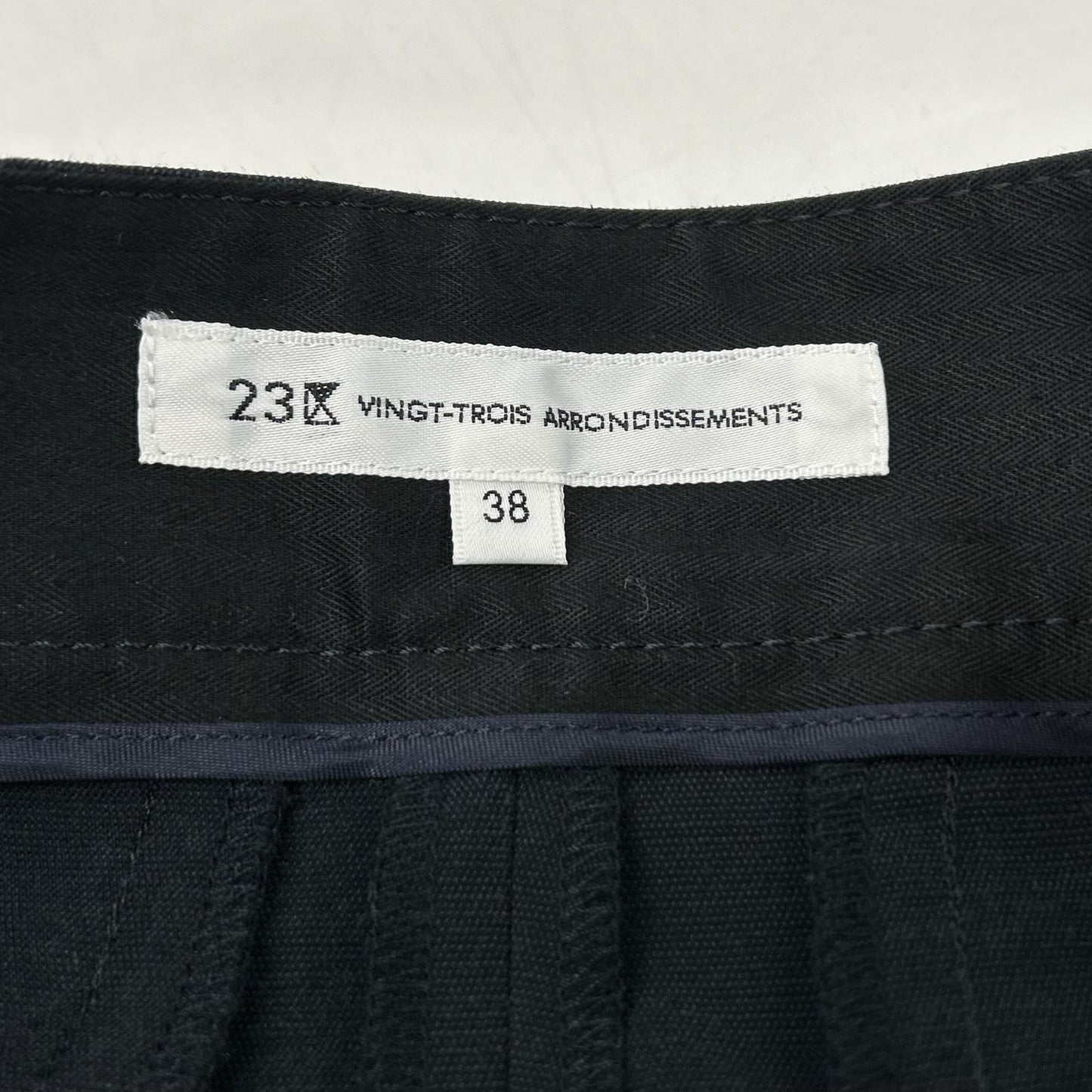 Navy rayon blend marine wide slacks bottoms 38 women's