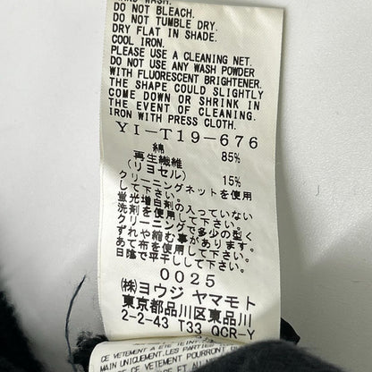 Y's ワイズ YI-T19-676 ブラック 反転ロゴ S/Sジップパーカー トップス