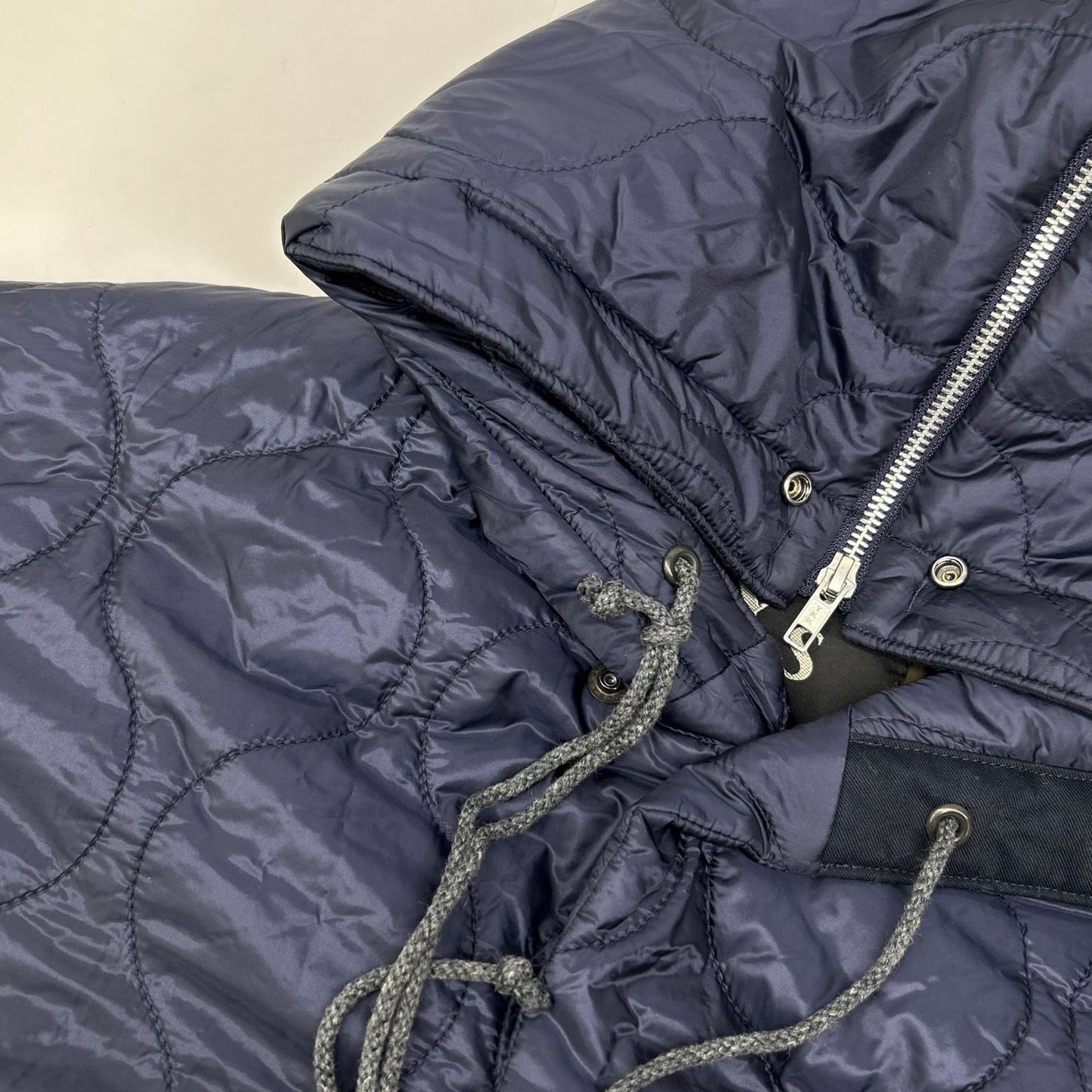 YC-C01-602 Navy Nylon Drawcord Quilted Jacket Jacket 1 Ladies