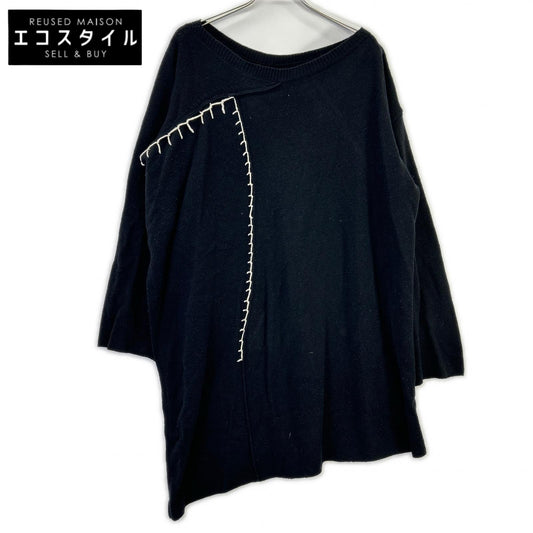 yohjiyamamoto ヨウジヤマモト FC-K23-188 ブラック 刺繍デザイン ロングニットトップス トップス