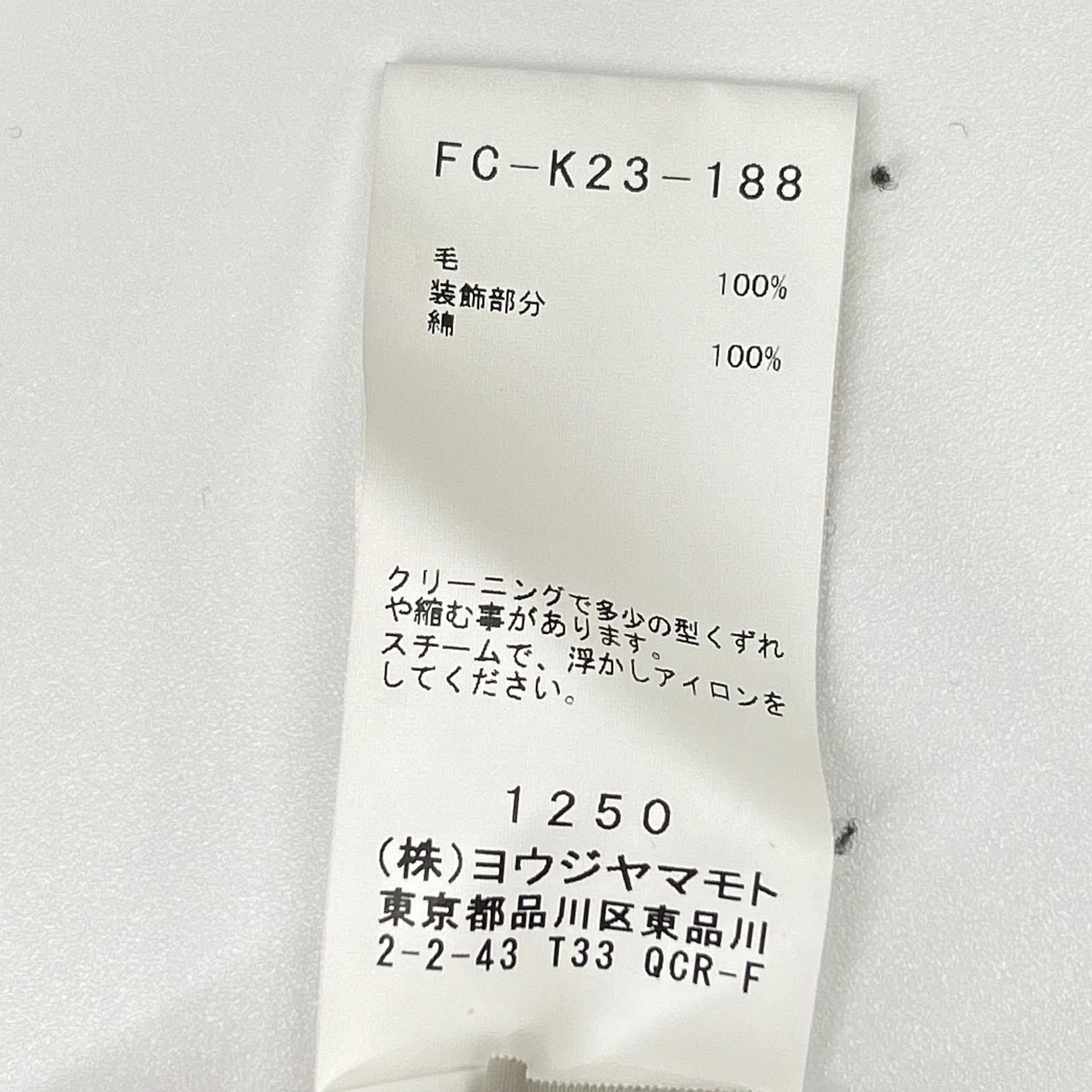 Yohji Yamamoto ヨウジヤマモト FC-K23-188 ブラック 刺繍デザイン ロングニットトップス トップス