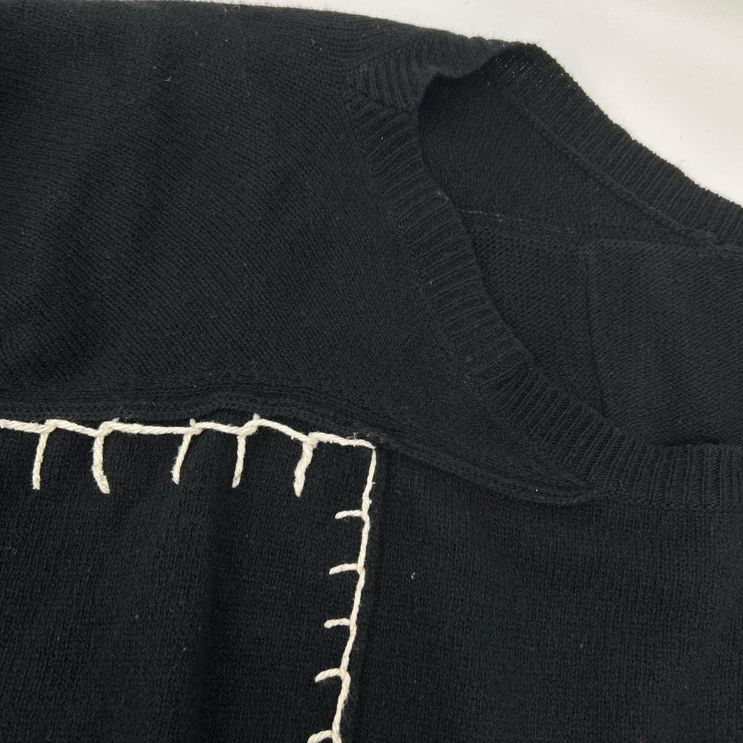 Yohji Yamamoto ヨウジヤマモト FC-K23-188 ブラック 刺繍デザイン ロングニットトップス トップス