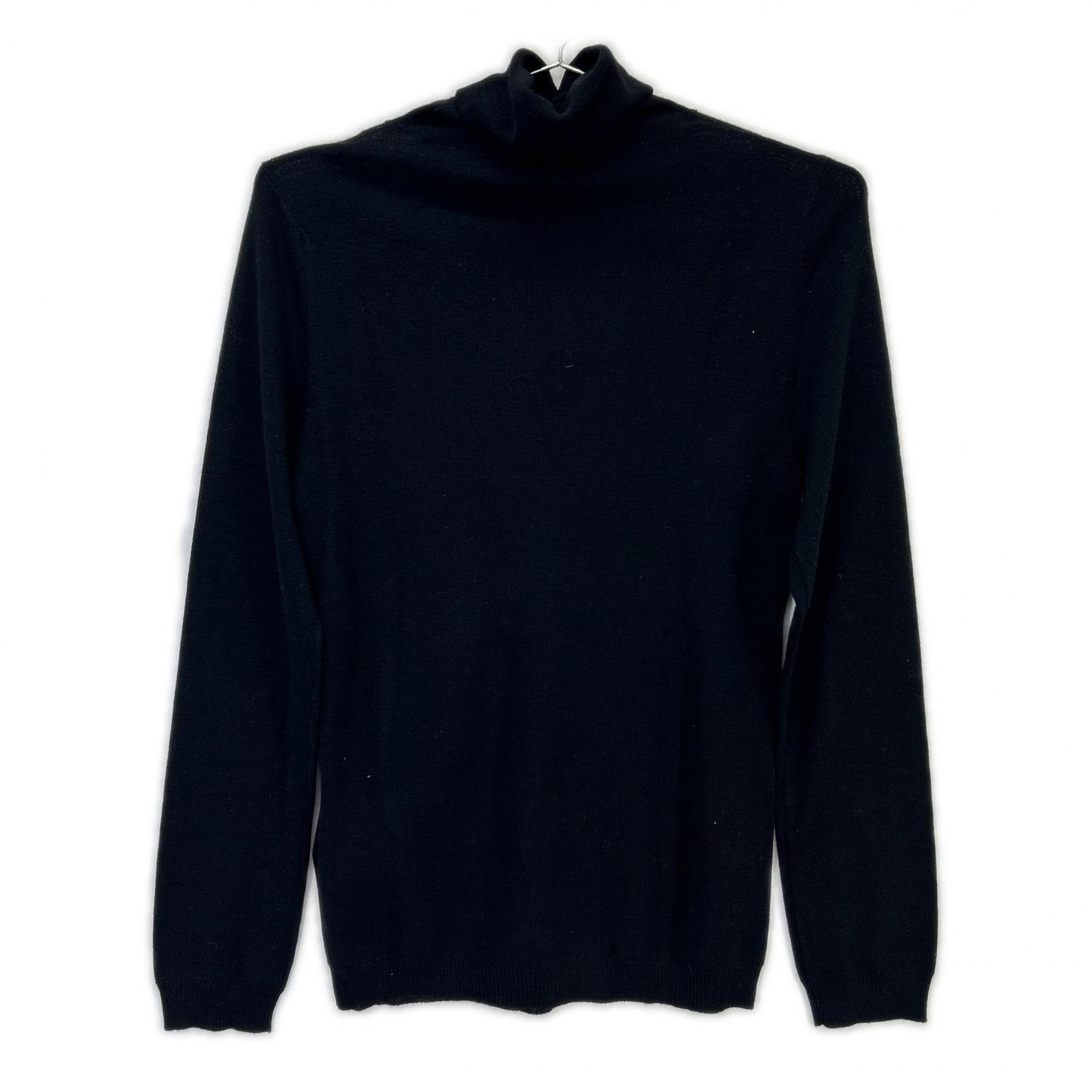 WR0KC09W Black Wool Turtleneck Knit Top M Women's
